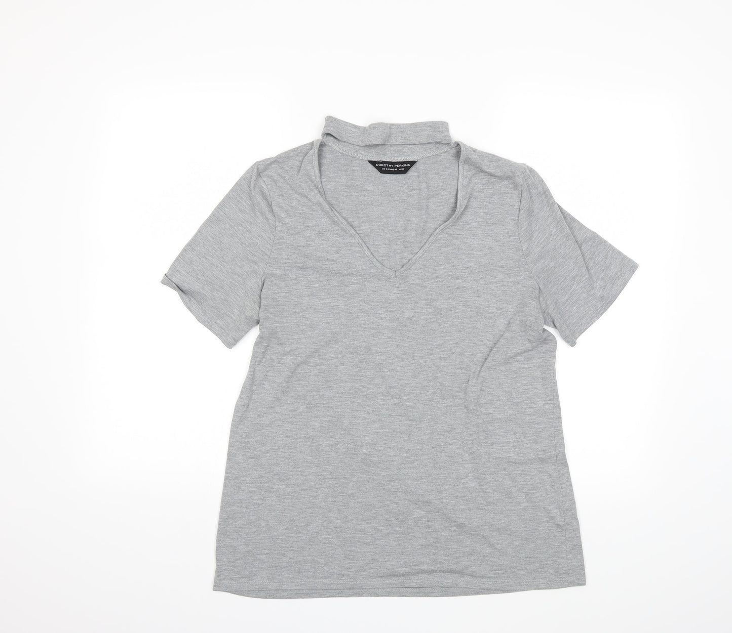 Womens UK Size 14 Dorothy Perkins Grey Basic T-Shirt