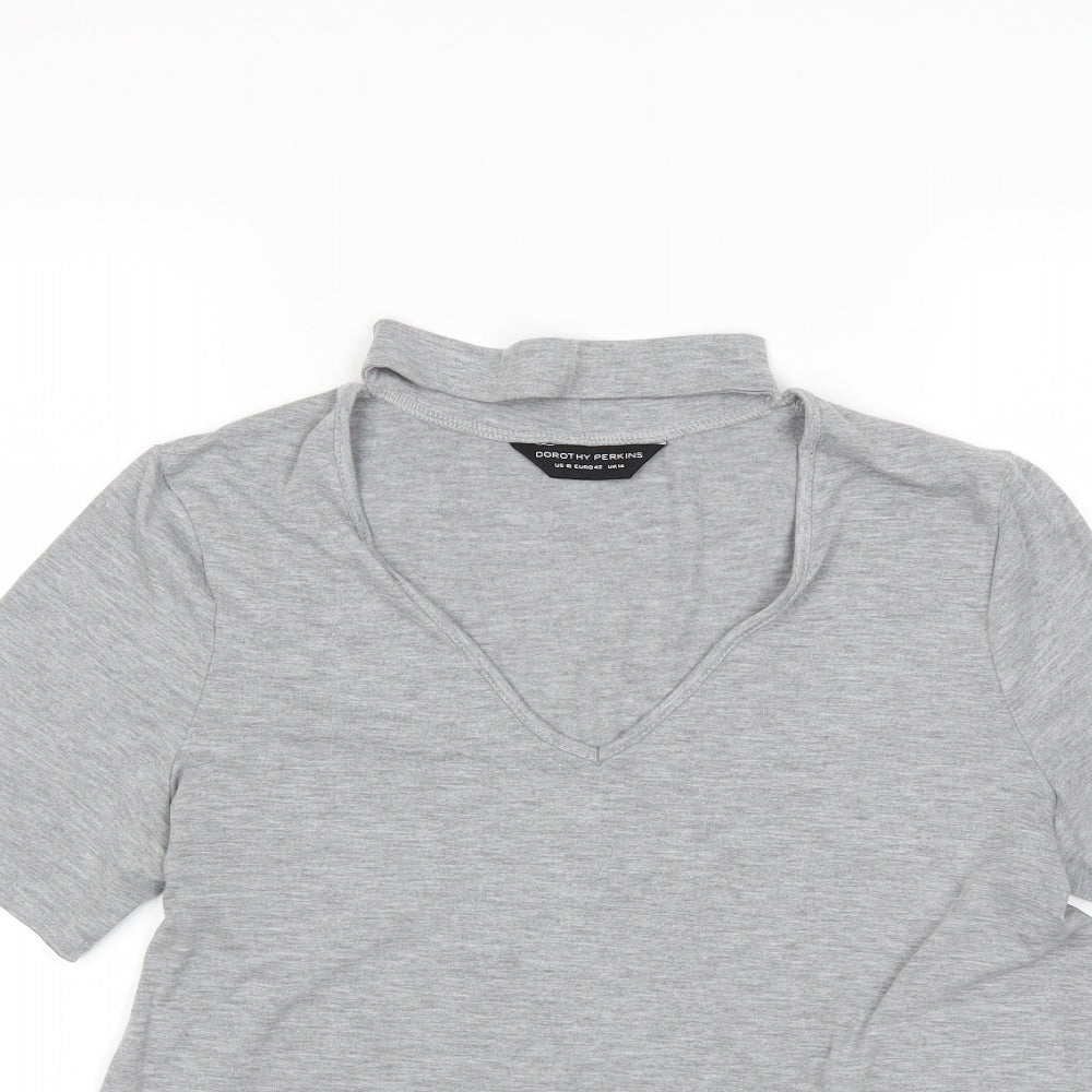 Womens UK Size 14 Dorothy Perkins Grey Basic T-Shirt