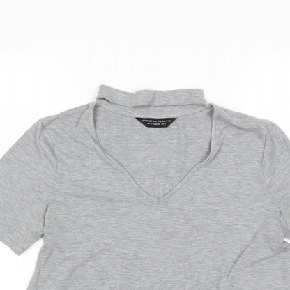 Womens UK Size 14 Dorothy Perkins Grey Basic T-Shirt