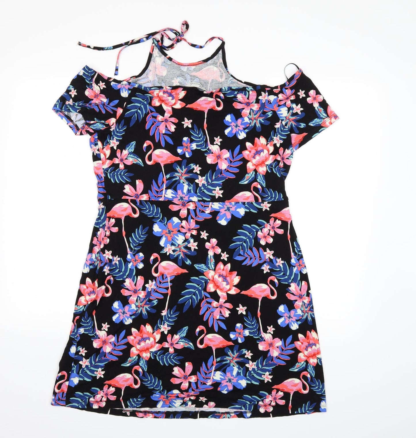 Peacocks Womens Black Floral  Shift  Size 12