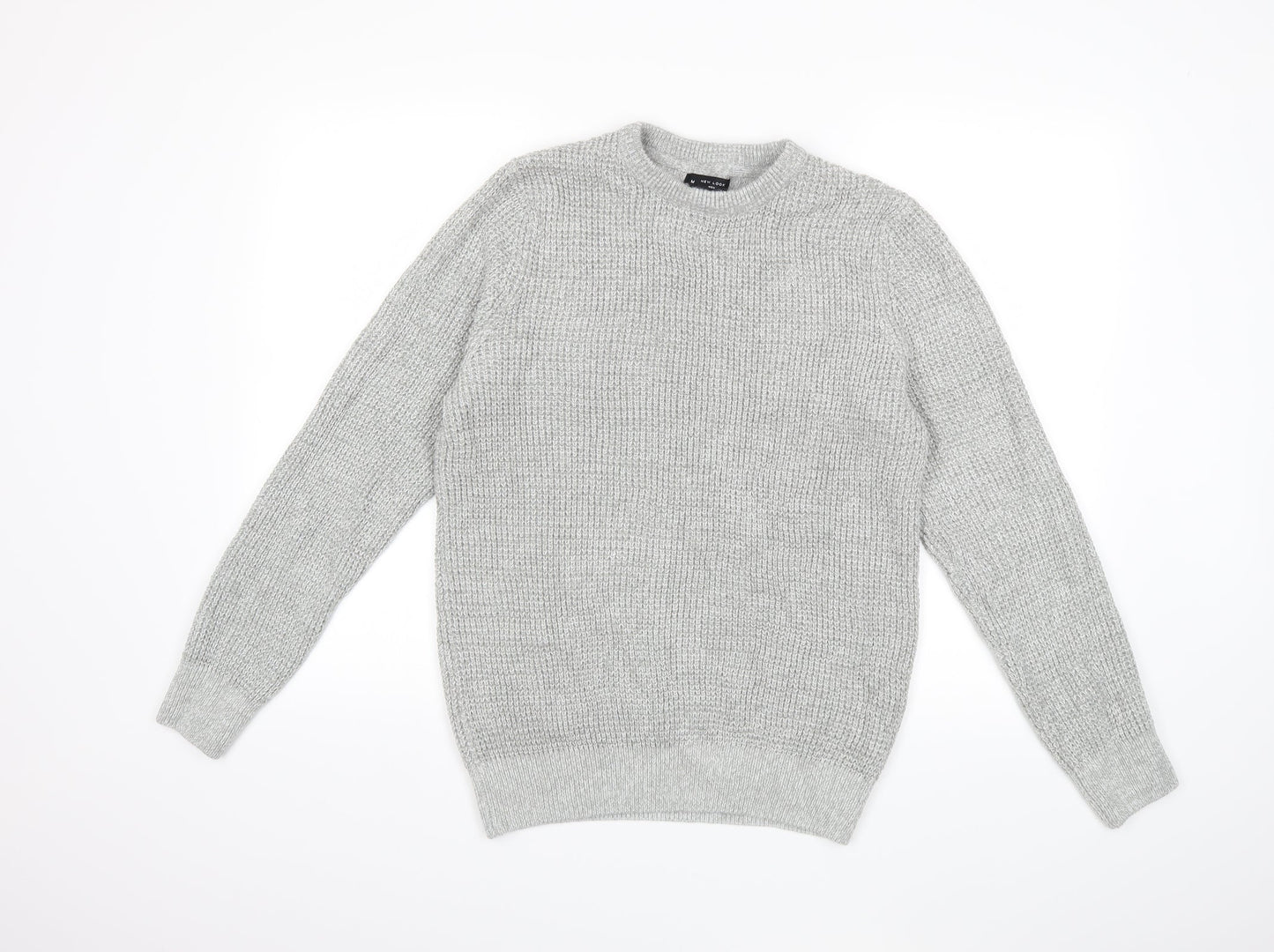 New Look Mens Grey  Knit Pullover Jumper Size M