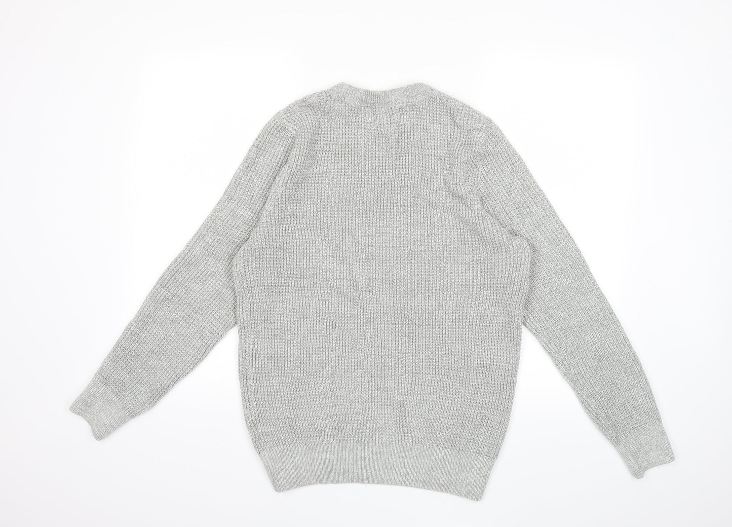 New Look Mens Grey  Knit Pullover Jumper Size M