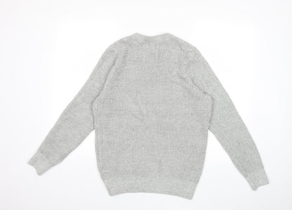 New Look Mens Grey  Knit Pullover Jumper Size M