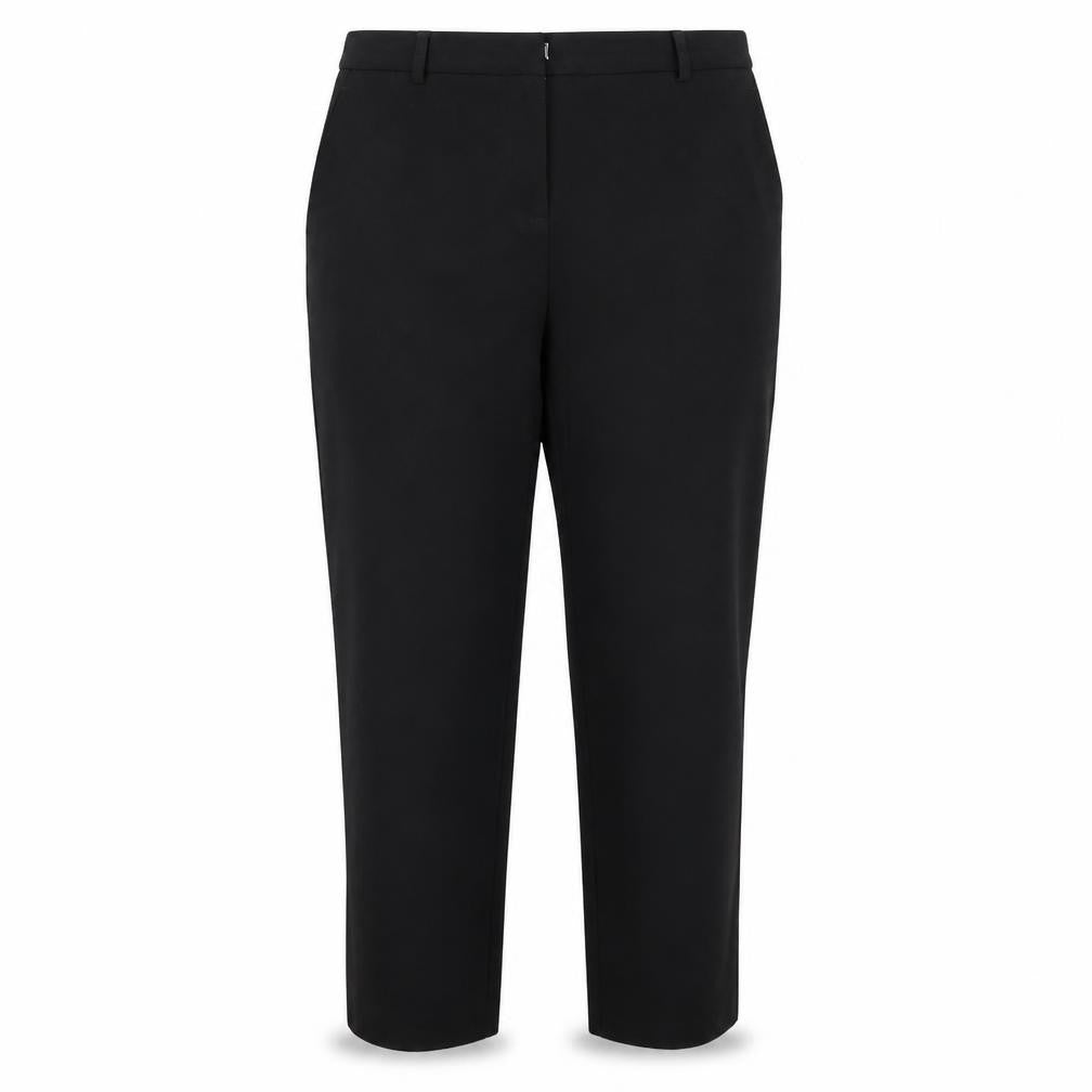 Front view of Marks & Spencer women’s black trousers, size UK 14, 26-inch leg