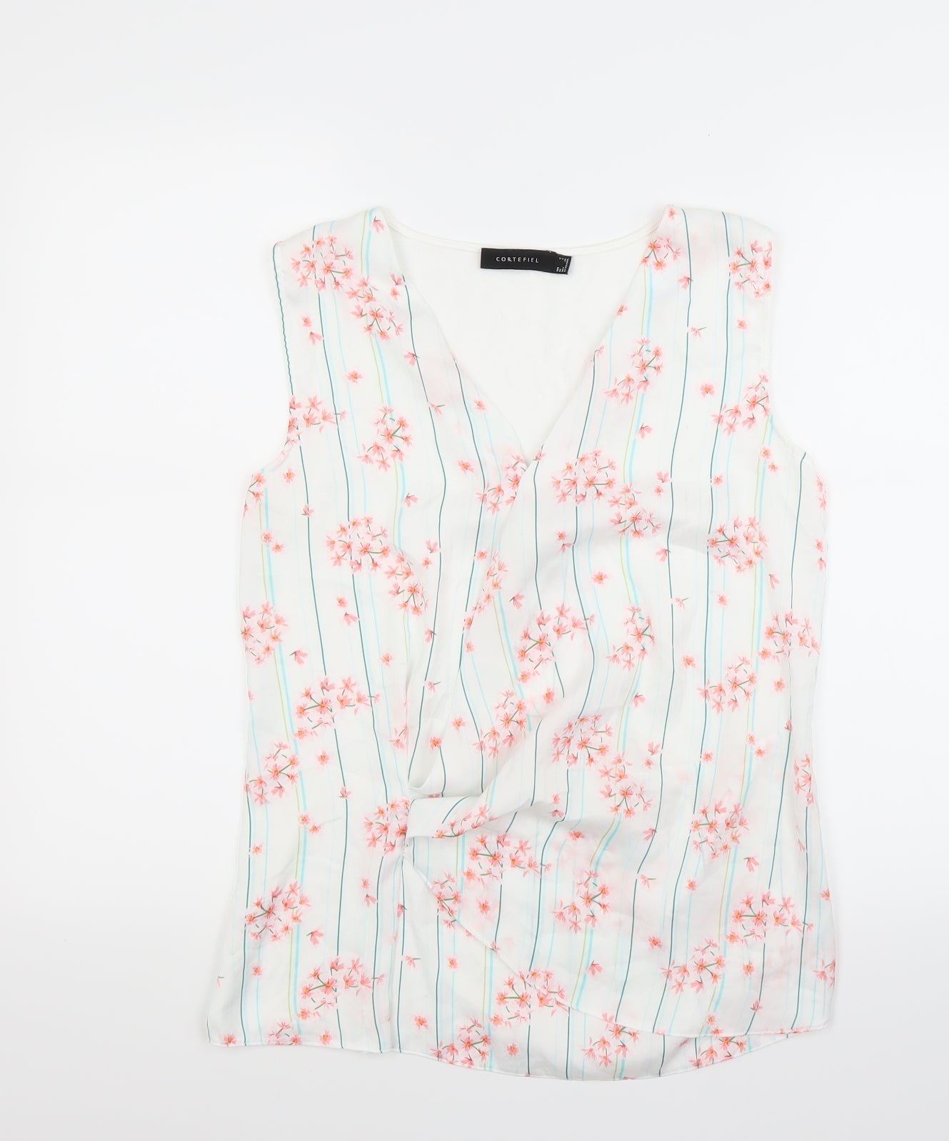 Womens UK Size S Preworn White Basic Button-Up