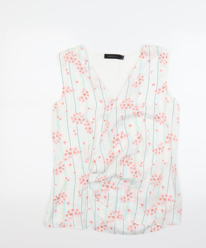 Womens UK Size S Preworn White Basic Button-Up
