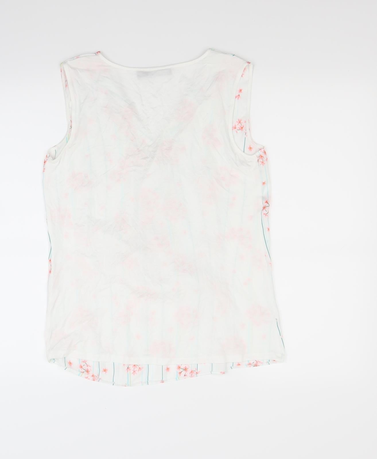 Womens UK Size S Preworn White Basic Button-Up