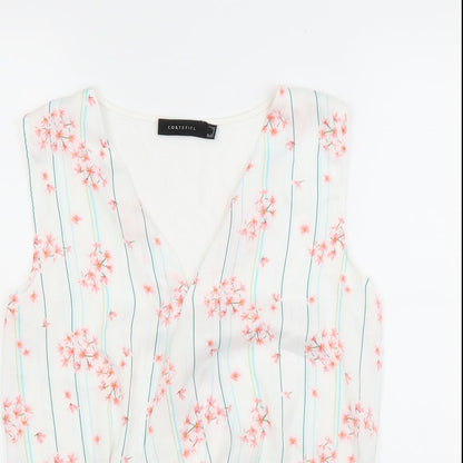 Womens UK Size S Preworn White Basic Button-Up