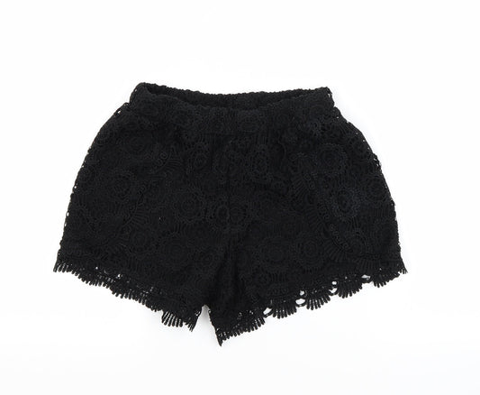 Atmosphere Womens Black Floral  Hot Pants Shorts Size 4