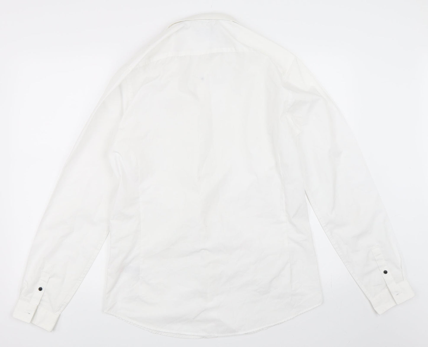 Mens UK Size M New Look White  Button-Up Long Sleeve Casual Shirt