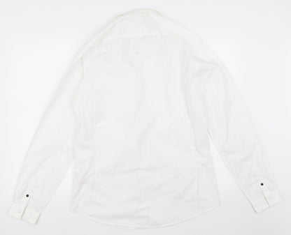 Mens UK Size M New Look White  Button-Up Long Sleeve Casual Shirt