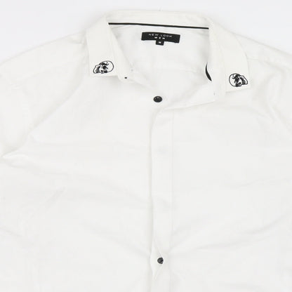 Mens UK Size M New Look White  Button-Up Long Sleeve Casual Shirt