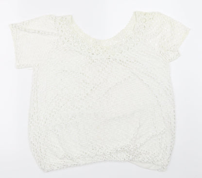 Preworn Womens White   Basic T-Shirt Size L
