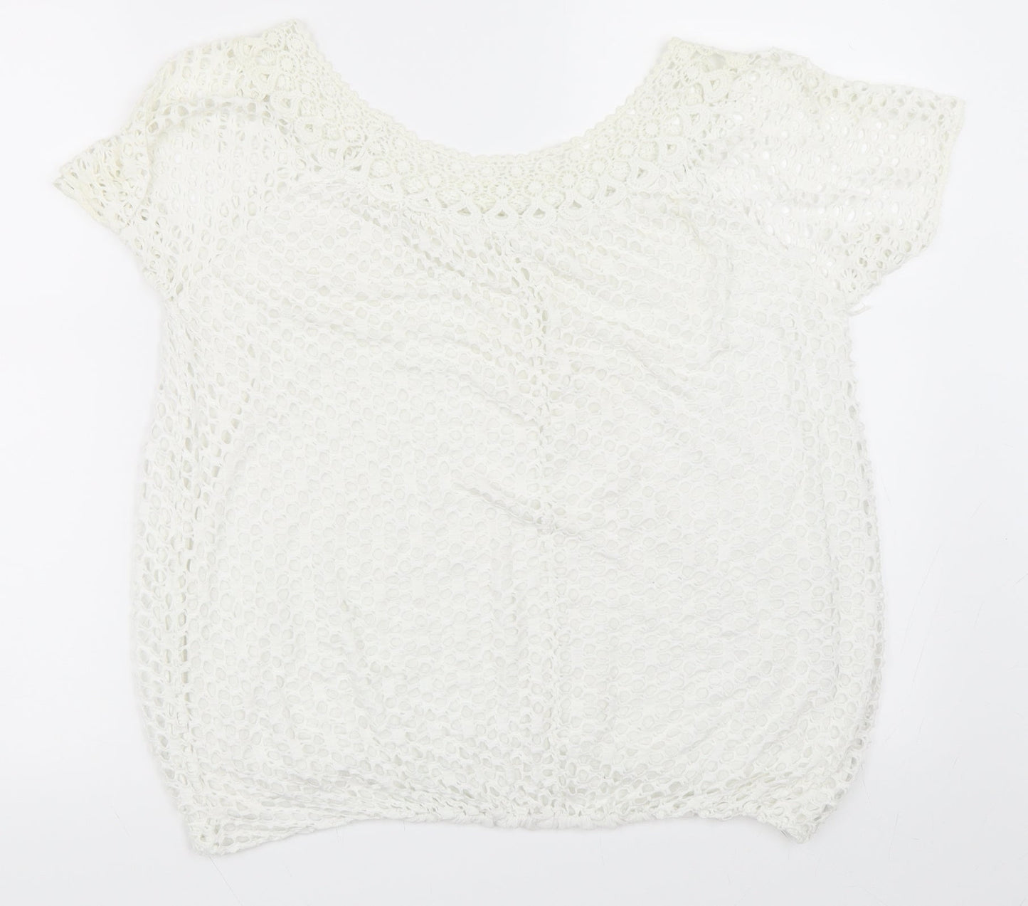 Preworn Womens White   Basic T-Shirt Size L