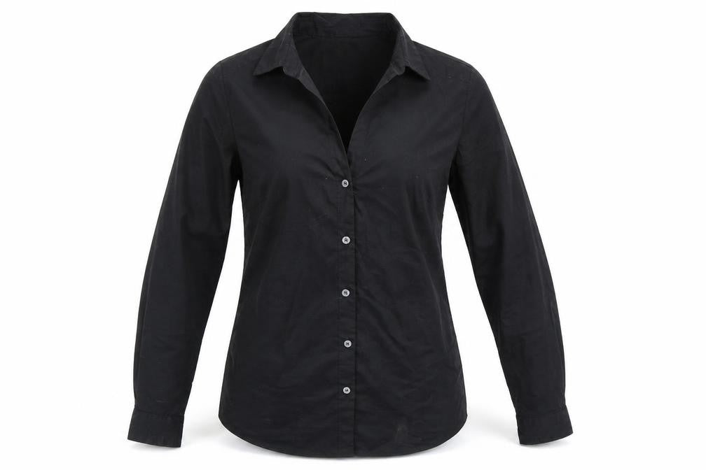 Womens UK Size 32 H&M Black Basic Button-Up