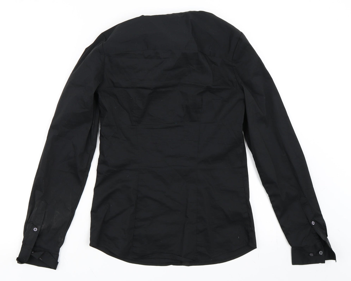 Womens UK Size 32 H&M Black Basic Button-Up
