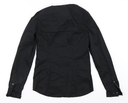 Womens UK Size 32 H&M Black Basic Button-Up