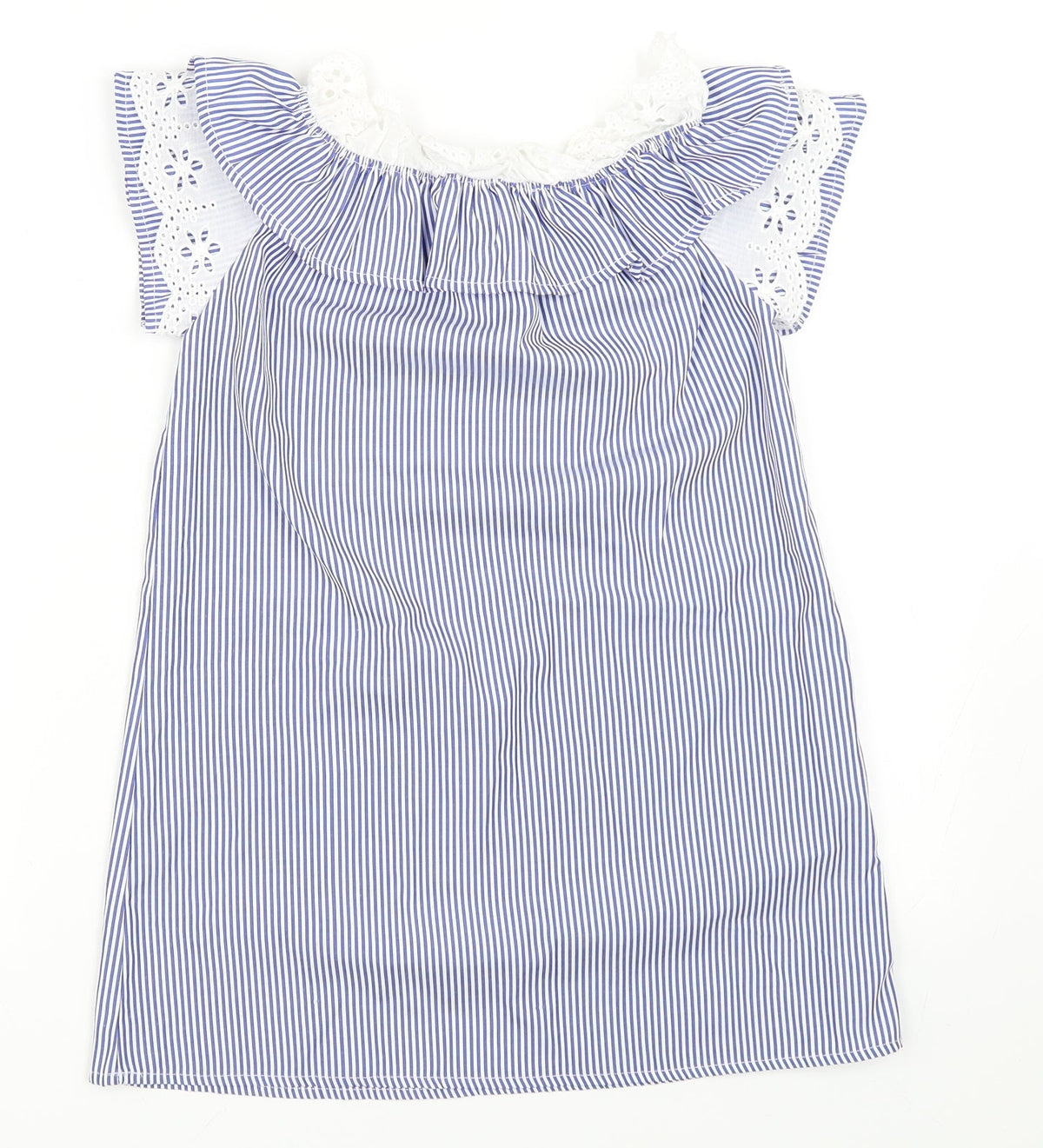 Additional front view of Boohoo girls’ blue striped shift, size 8, years
