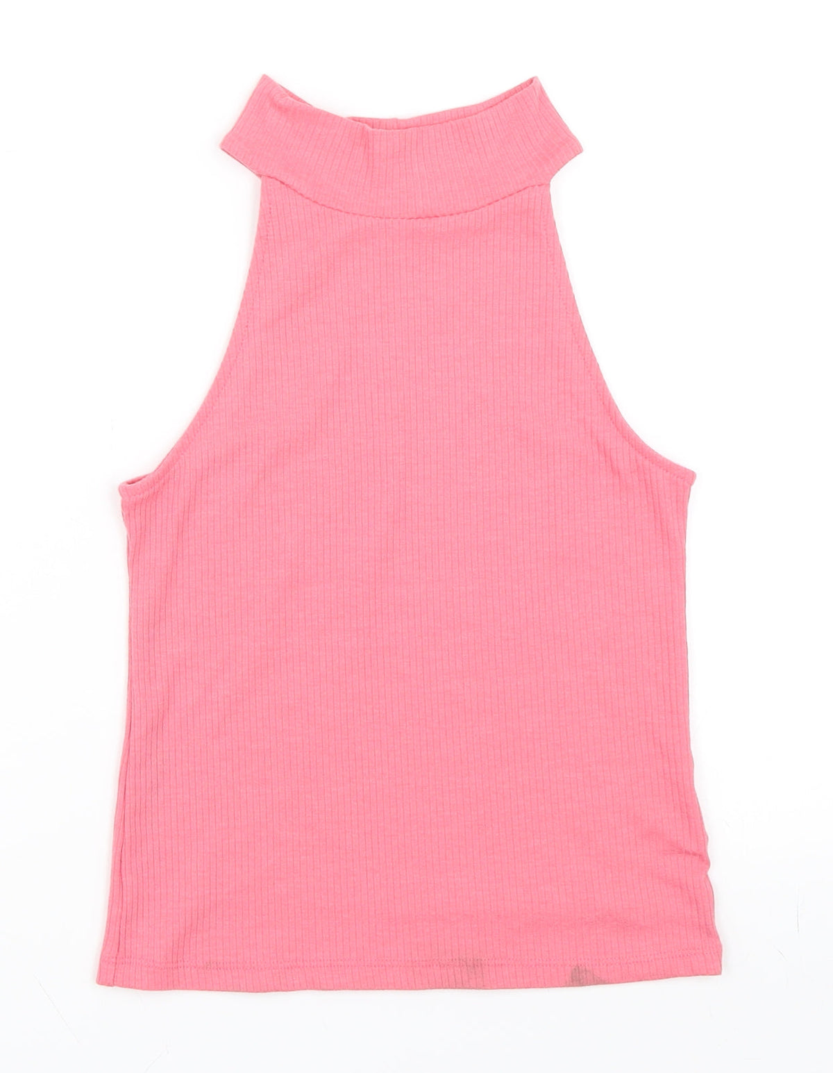 Additional front view of Pink Woman women’s pink basic tank, size S