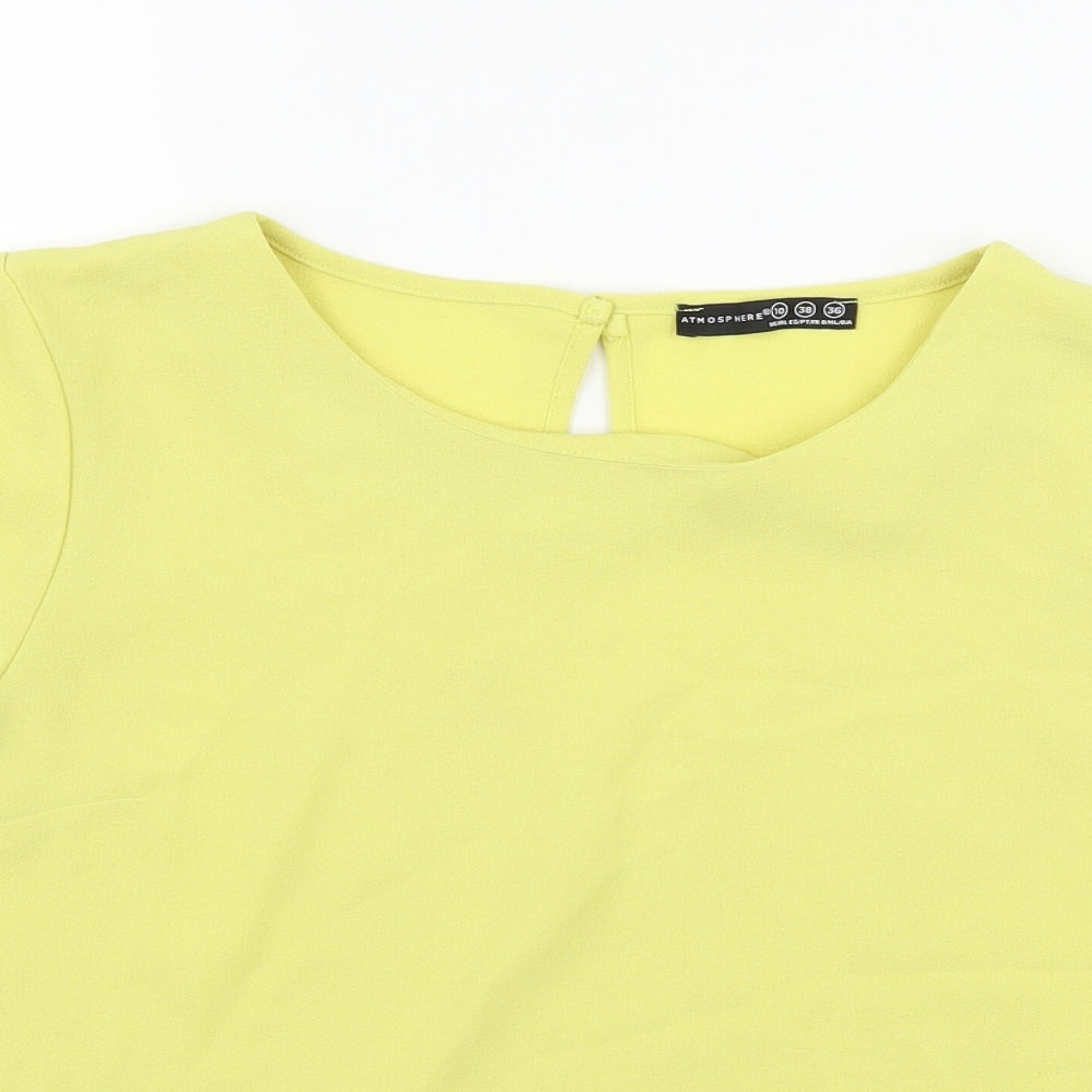 Atmosphere Womens Yellow   Basic Blouse Size 10