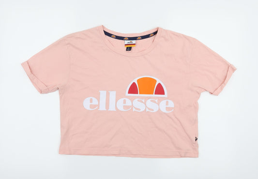 ellesse Womens Pink  Jersey Basic T-Shirt Size 8