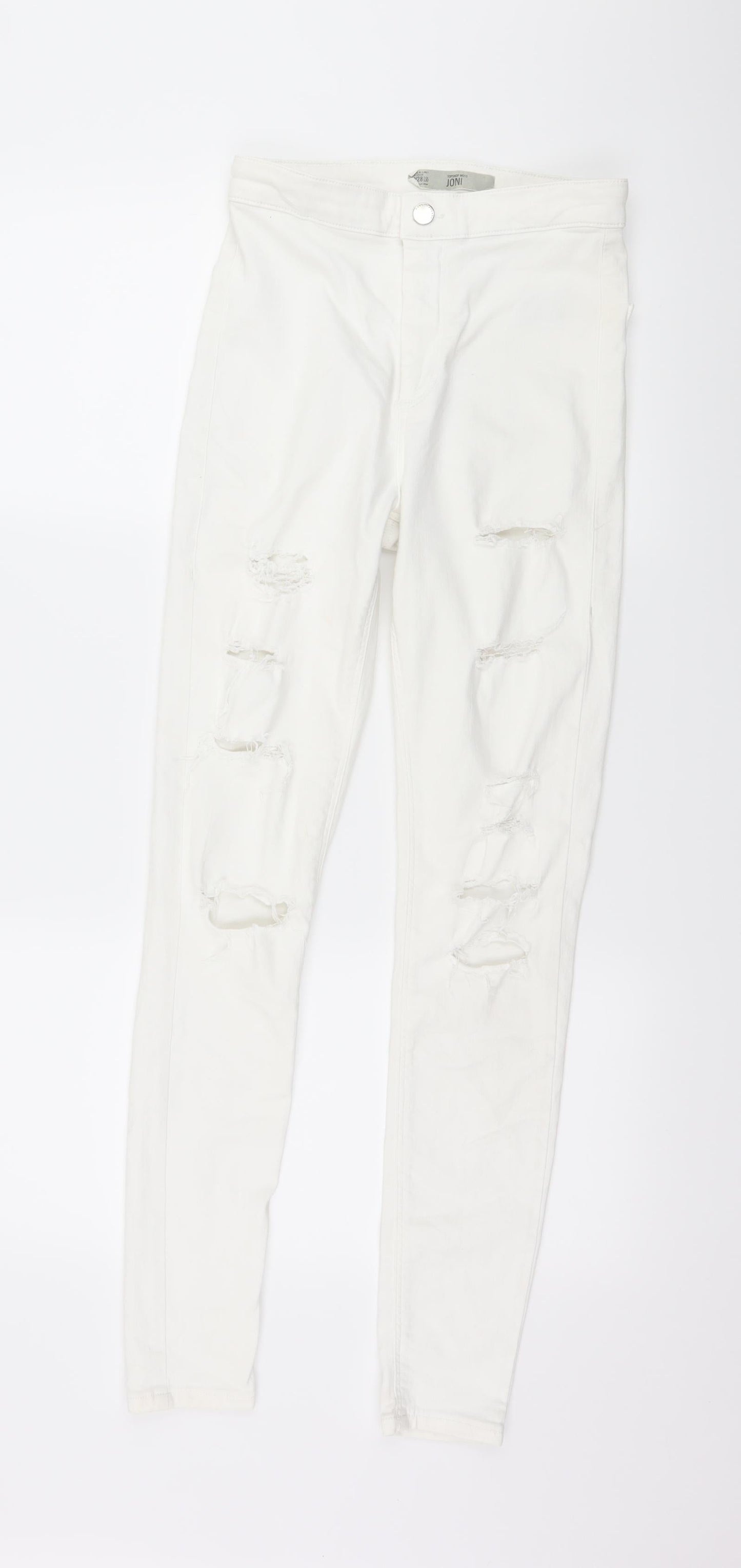 Topshop Womens White  Denim Skinny Jeans Size 28 in L32.5 in
