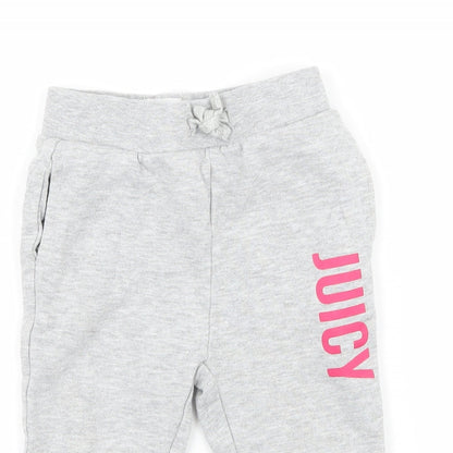Juicy Couture Girls Grey Geometric Jersey Jogger Trousers Size 12 Months  - Juicy