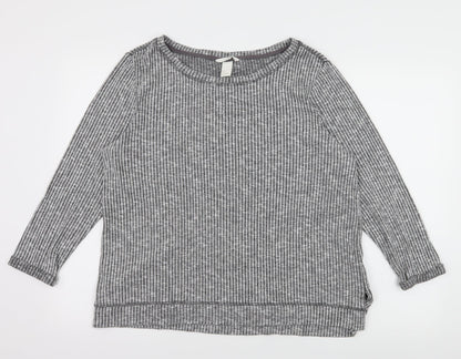 H&M Womens Grey  Jersey Pullover Sweatshirt Size M