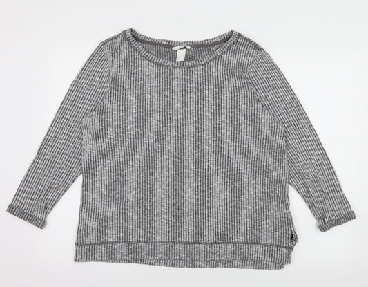H&M Womens Grey  Jersey Pullover Sweatshirt Size M