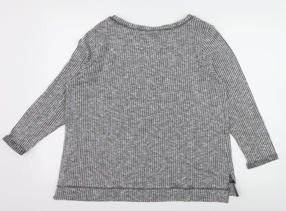 H&M Womens Grey  Jersey Pullover Sweatshirt Size M