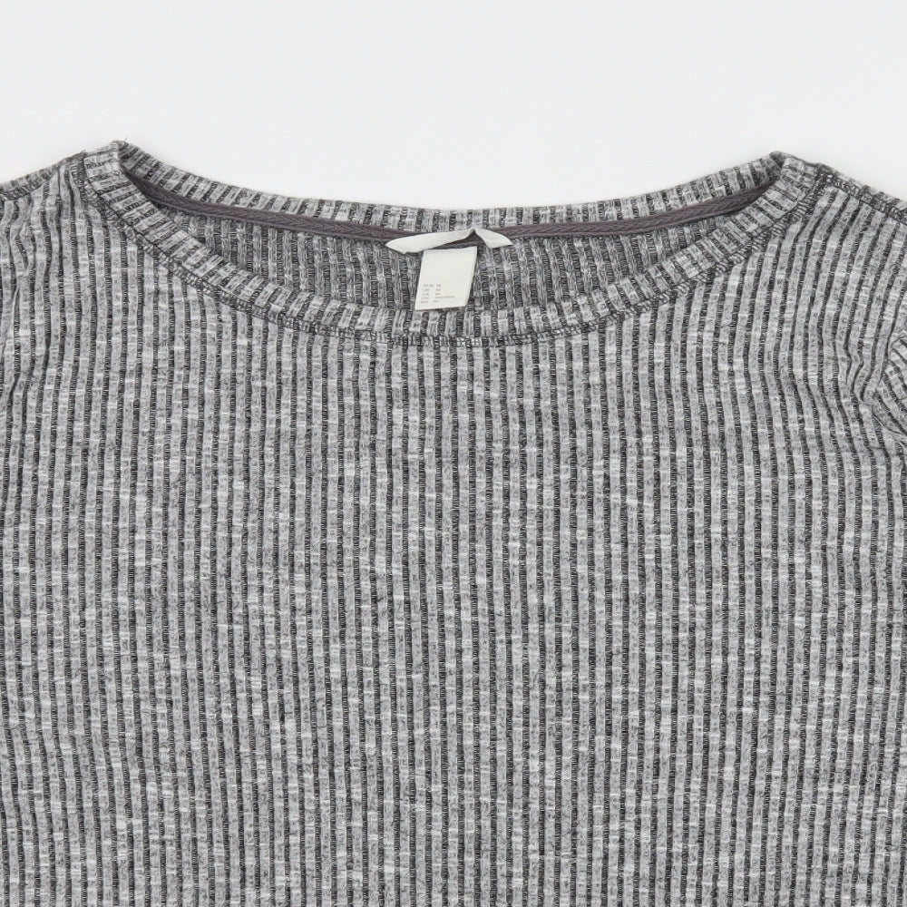 H&M Womens Grey  Jersey Pullover Sweatshirt Size M