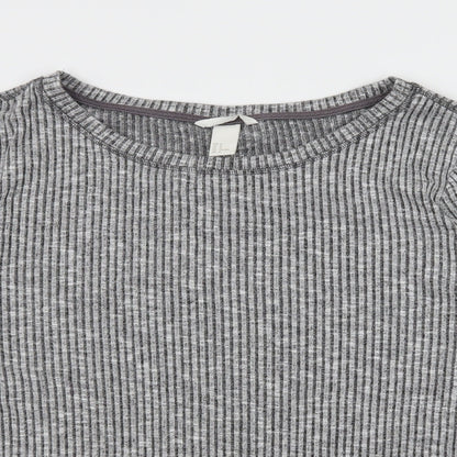 H&M Womens Grey  Jersey Pullover Sweatshirt Size M