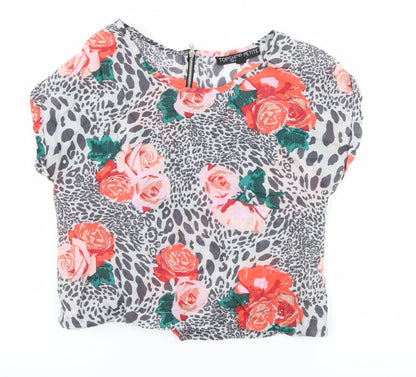Womens UK Size 6 Topshop Grey Basic Blouse