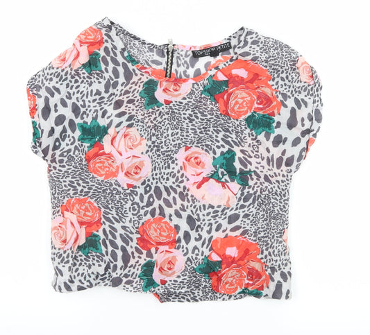 Womens UK Size 6 Topshop Grey Basic Blouse