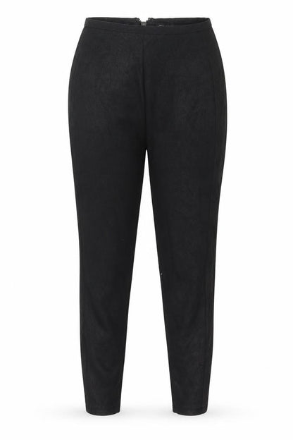 Front view of River Island women’s black jersey pedal pusher leggings, size UK 8, 25-inch leg