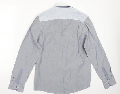 Riverisland Mens Blue Striped   Button-Up Size M