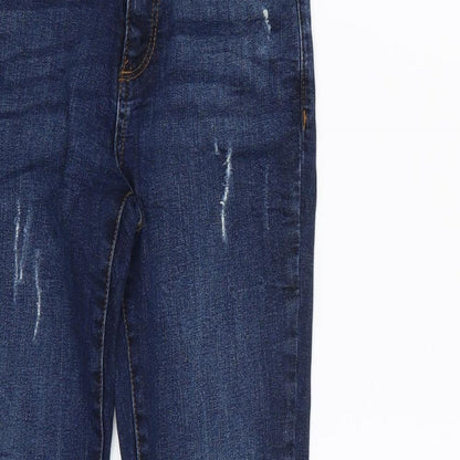 Denim & Co. Womens Blue   Cropped Jeans Size 8 L26 in