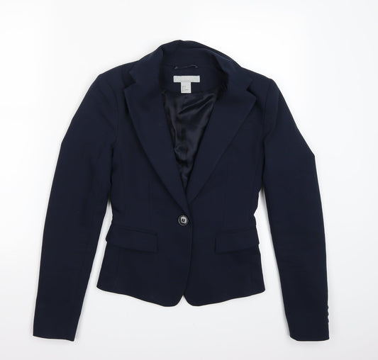 H&M Womens Blue   Jacket Suit Jacket Size 4
