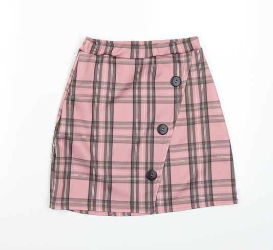 Pretty little thing Womens Pink Check  A-Line  Size 8