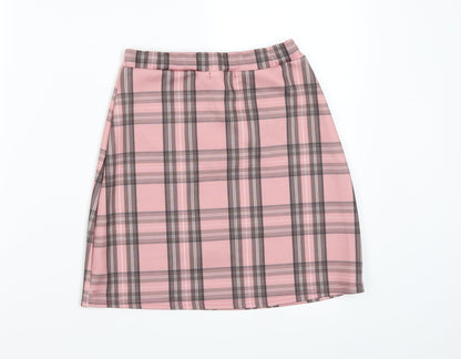 Pretty little thing Womens Pink Check  A-Line  Size 8