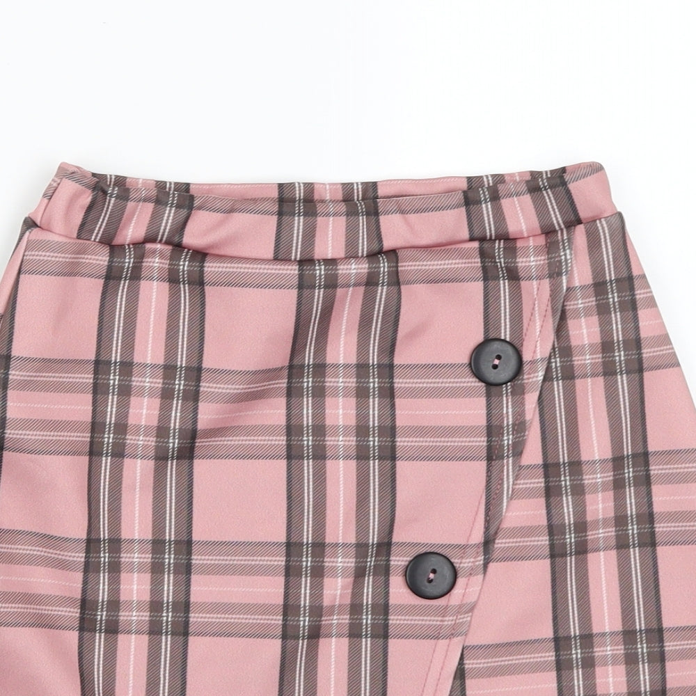 Pretty little thing Womens Pink Check  A-Line  Size 8