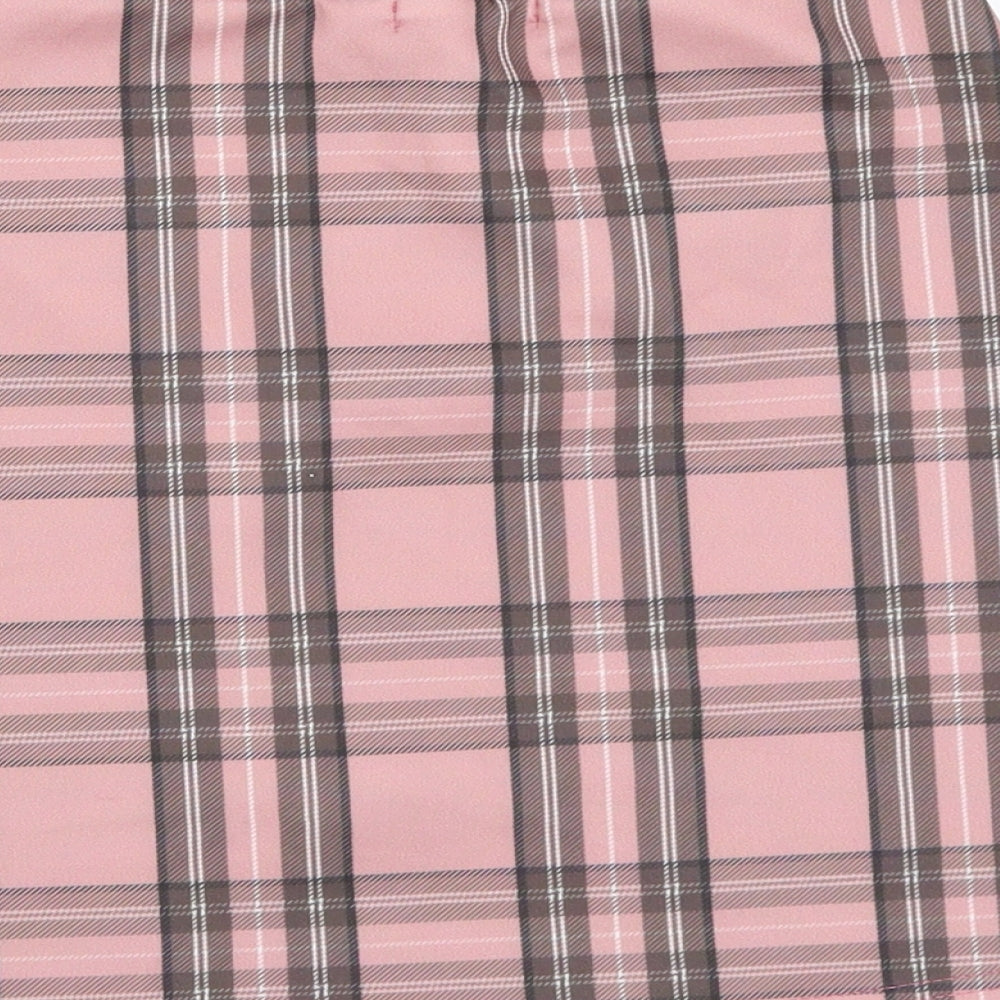 Pretty little thing Womens Pink Check  A-Line  Size 8