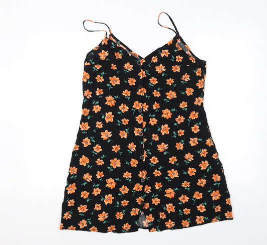 Divided Womens Black Floral  Basic Blouse Size 16