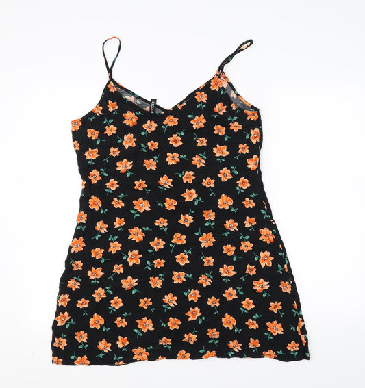 Divided Womens Black Floral  Basic Blouse Size 16