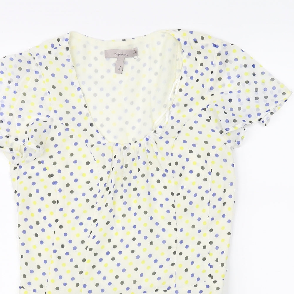 Womens UK Size 8 Pepperberry Ivory Basic Blouse