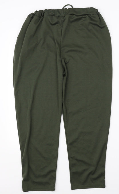 Womens UK Size 26 in Preworn Regular Fit Jogger Green Trousers
