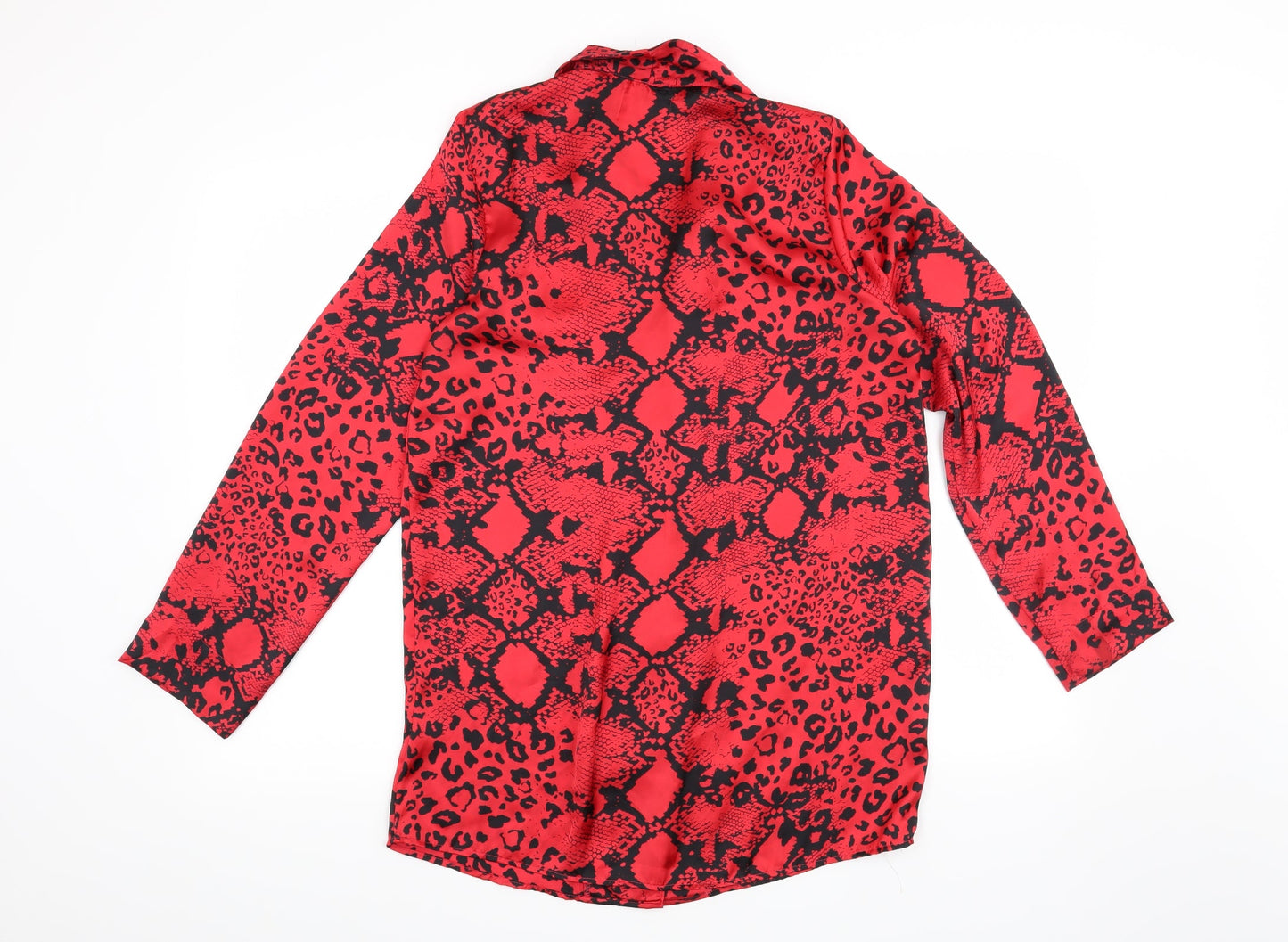 Time To Dream Womens Red Animal Print  Top Pyjama Top Size 8