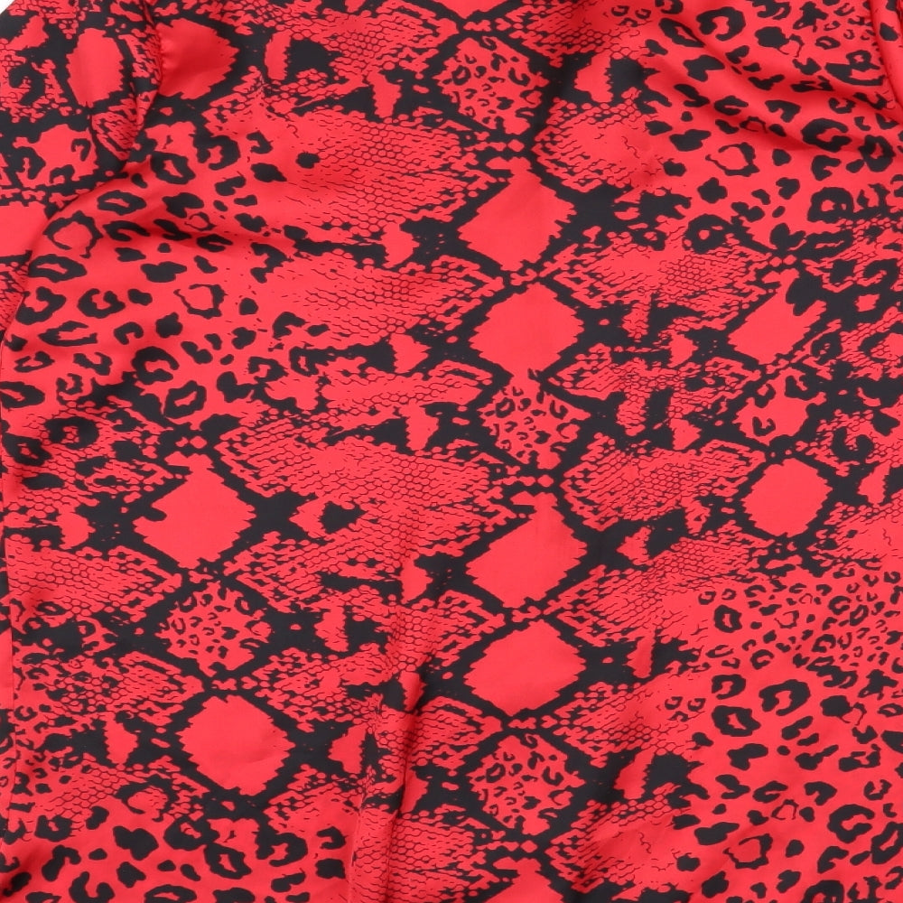 Time To Dream Womens Red Animal Print  Top Pyjama Top Size 8