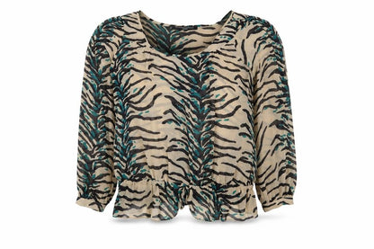 Womens UK Size 14 Preworn Beige Basic Blouse