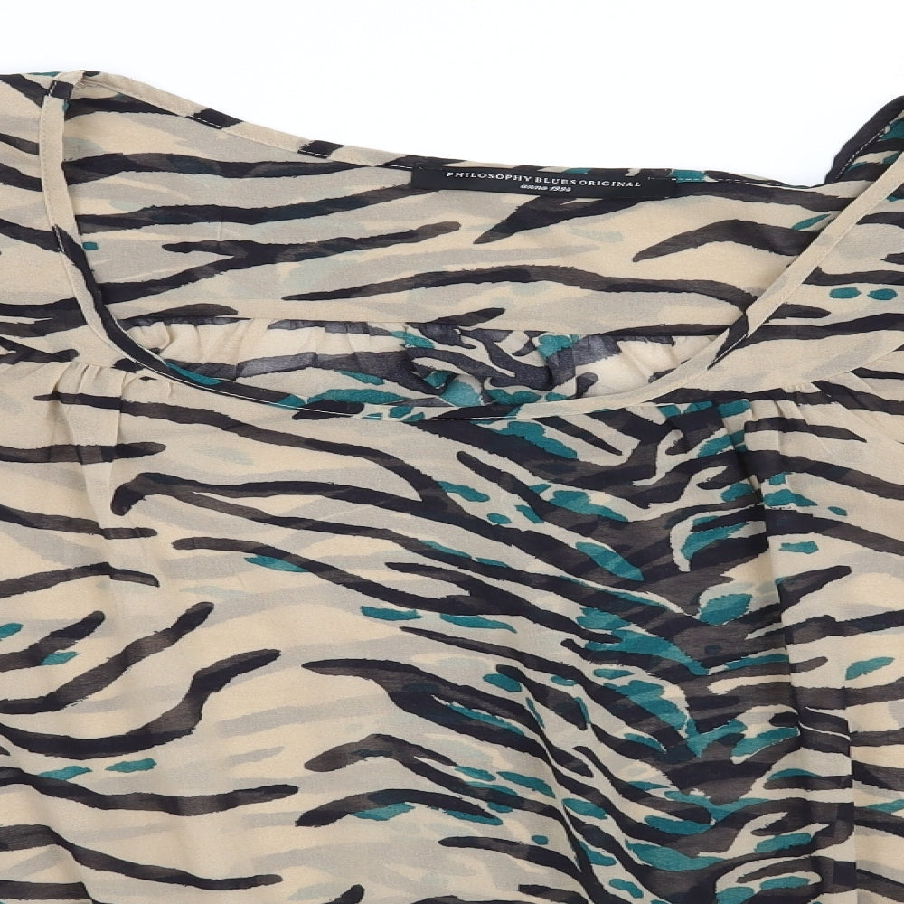 Womens UK Size 14 Preworn Beige Basic Blouse